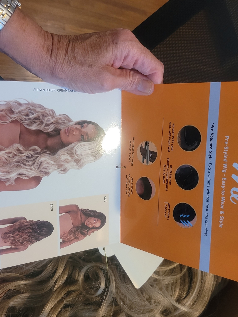Brand New, Kiss Vivacé Lux Pre-Styled Lace Front Wig in Cream Latte - Picture 8 of 15